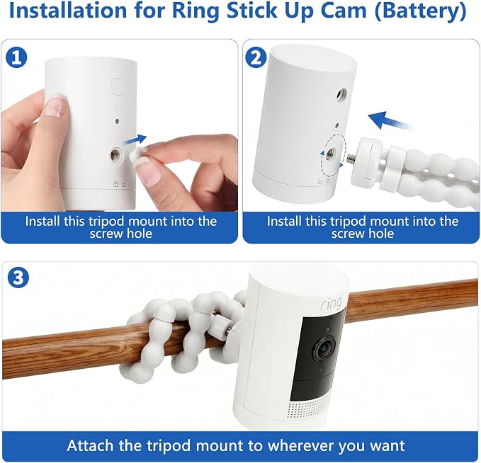 Flexible Camera Tripod Mount for Ring Spotlight Cam Plus/Pro, Ring Stick Up Cam - Image 3