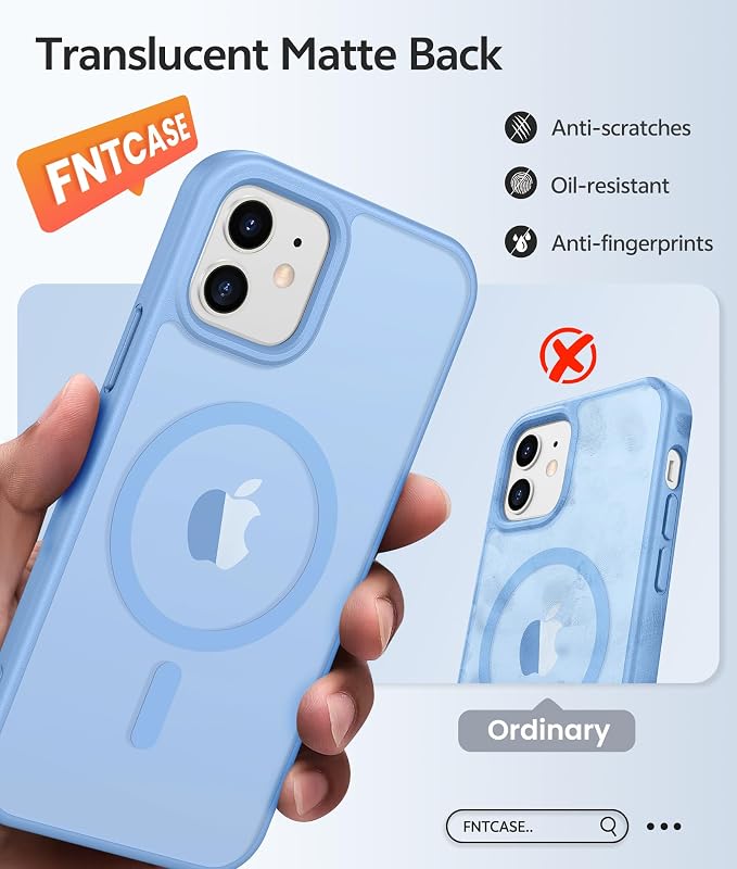 FNTCASE for iPhone 13 Mini Case: for iPhone 12 Mini Case Translucent Matte - Image 6