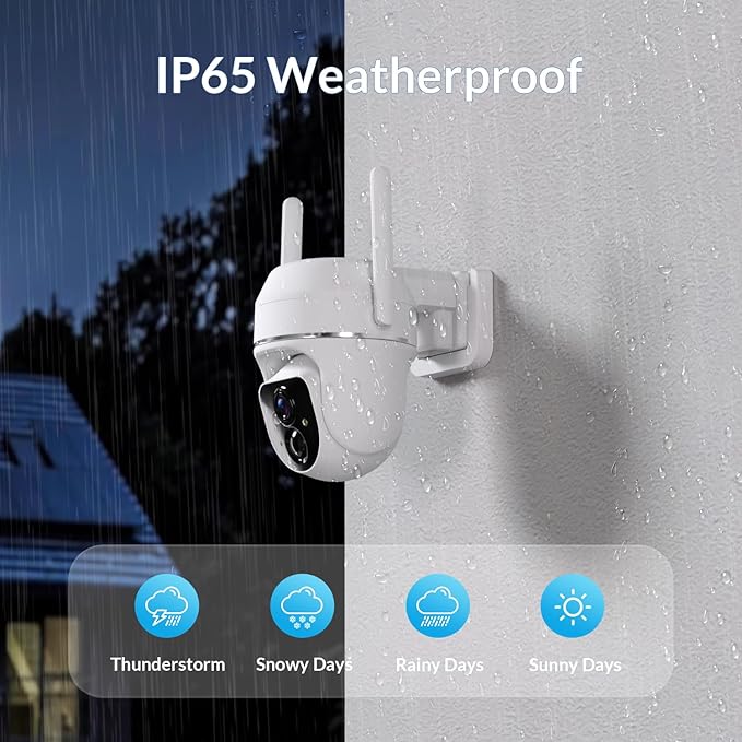 Vicohome 2K Solar Wireless WiFi Security Cameras Outdoor, 355° PTZ, Solar & - Image 5