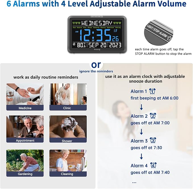 DreamSky Digital Clock with Date and Day of Week - Image 3