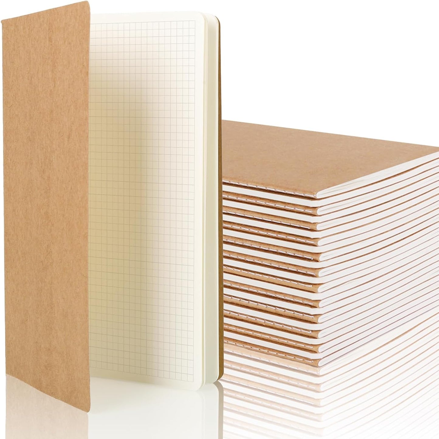 24 Pack Graph Paper Notebook Journal Notebook Square Grid Paper Notebook for Travelers, Students, Office - Subject Notebooks - A5 Size, 8.26”x5.5”, 64 Square Grid Pages/32 Sheets