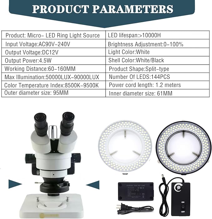 TreochtFUN Microscope Light Led Ring Illuminator, Microscope Lighting - Image 2