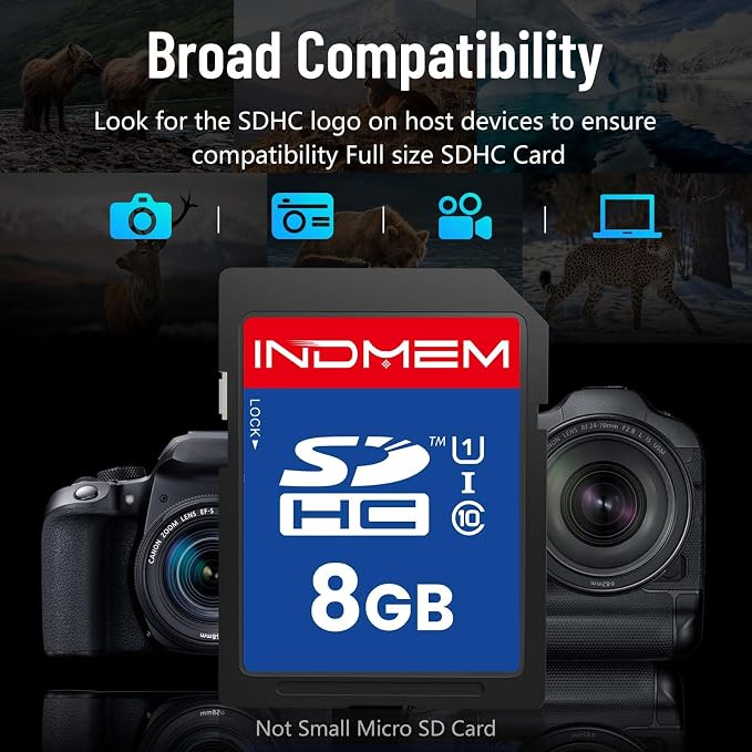8GB SD Card, C10 SDHC UHS-I Memory Cards U1 Class 10 High-Speed Full 4K HD - Image 5
