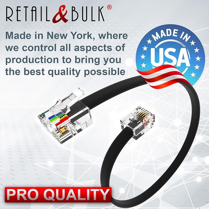 3 Feet RJ11 6P4C to RJ45 8P4C Telephone Cable - Image 6