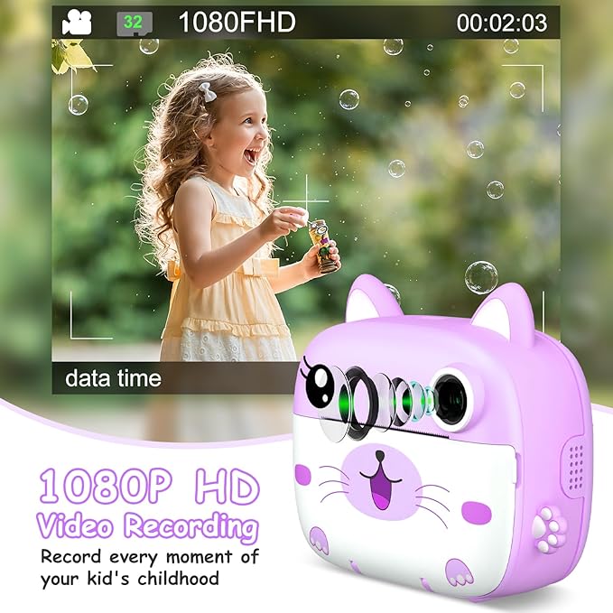 Kids Camera Instant Print, 3.0" HD Screen Kids Instant Cameras, Christmas - Image 3