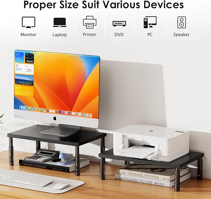 ECOLOVI Wood Laptop Stand for Desk, 4-Height Adjustable Computer Monitor Stand - Image 7