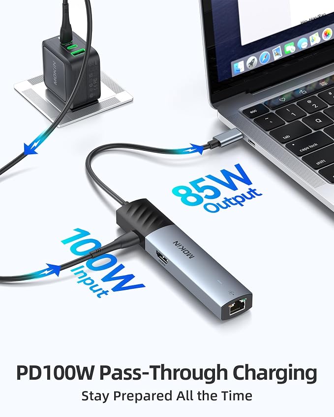 MOKiN 10Gbps USB C Hub Ethernet, 7 in 1 USB C Adapter - Image 4