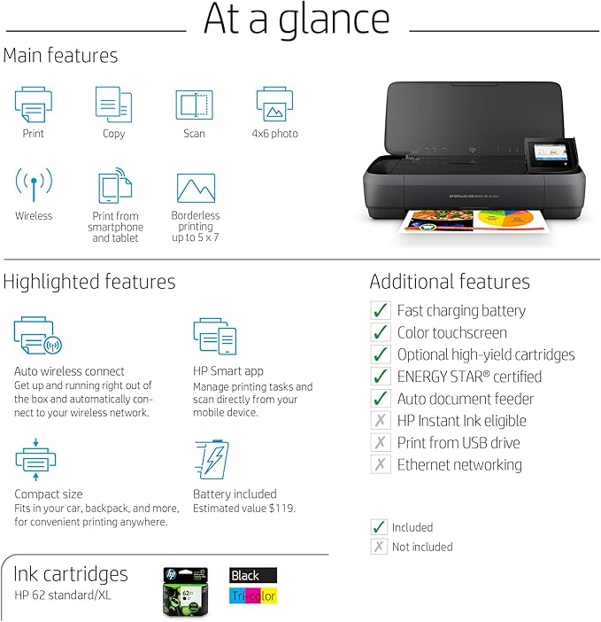 HP OfficeJet 250 Portable Printer - Image 3