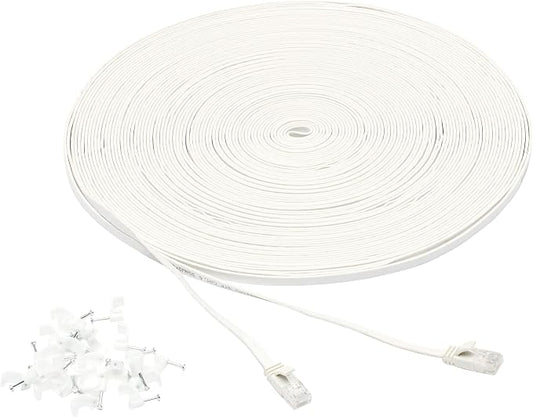 Amazon Basics Cat 6 Ethernet RJ45 10Gbps Flat Network Cable, 100ft Snagless by AmazonBasics