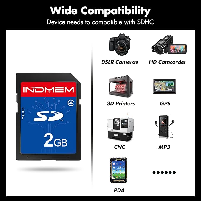 INDMEM SD Card 2GB Class 4 Flash Memory Card 2G SLC Stanard Secure Digital Cards - Image 5