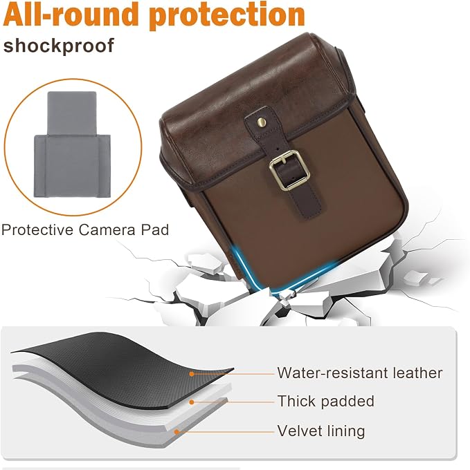 Cwatcun Camera Sling Bag PU Leather - Image 5