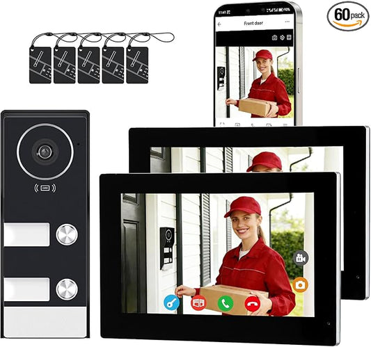 House Video Intercom System for 2 Families, 1080P Wired Video Doorbell by Fromthebrand