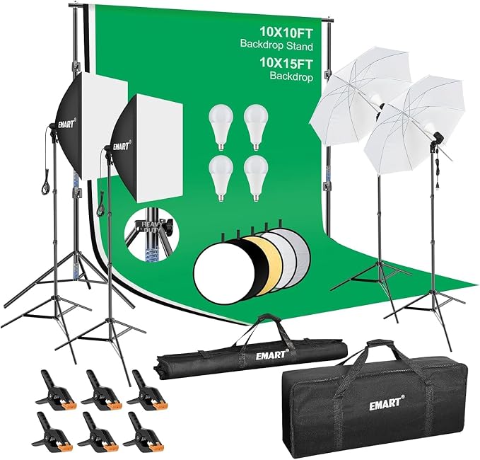 EMART 10 x 10 ft Heavy Duty Backdrop Support System, Professional Photography by EMART