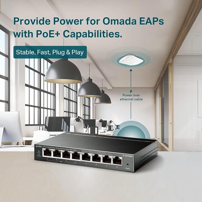 TP-Link TL-SG108PE V3 | 8 Port Gigabit PoE Switch | Easy Smart Managed | 4 PoE+ - Image 4