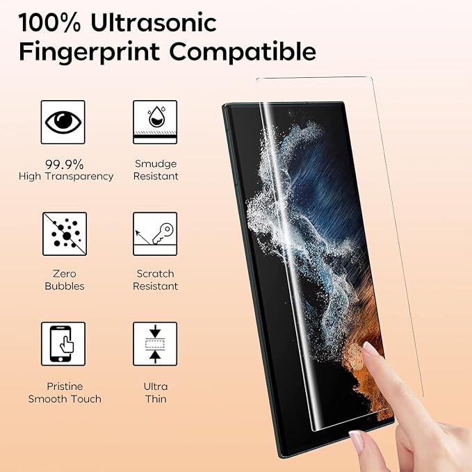XDesign [2+2 Pack Galaxy S23 Ultra Screen Protector, 9H Tempered Glass Scratch - Image 2