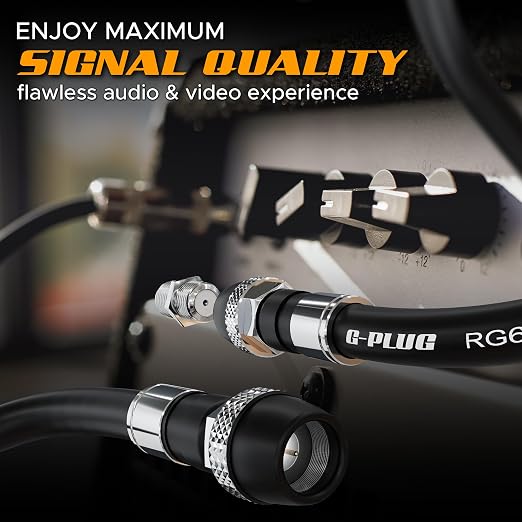 G-PLUG RG6 Coaxial Cable 75FT – Triple Shielded, Waterproof, 75 Ohm - Image 7