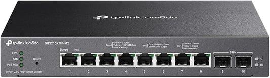 TP-Link SG2210XMP-M2 Omada 8-Port 2.5GBASE-T and 2 10GE SFP+ Smart Switch by TP-Link