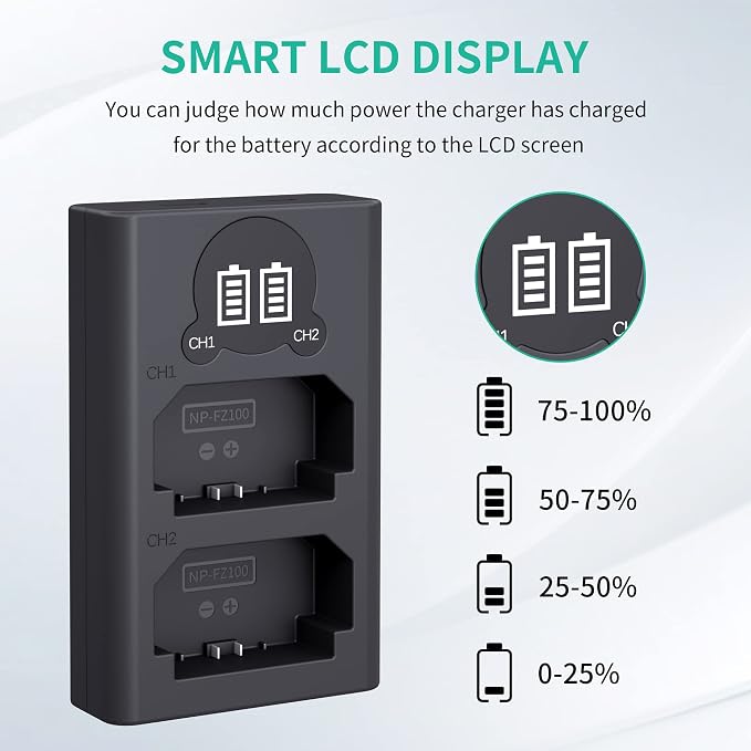 LP NP-FZ100 Camera Battery Charger, Dual USB Charger - Image 4