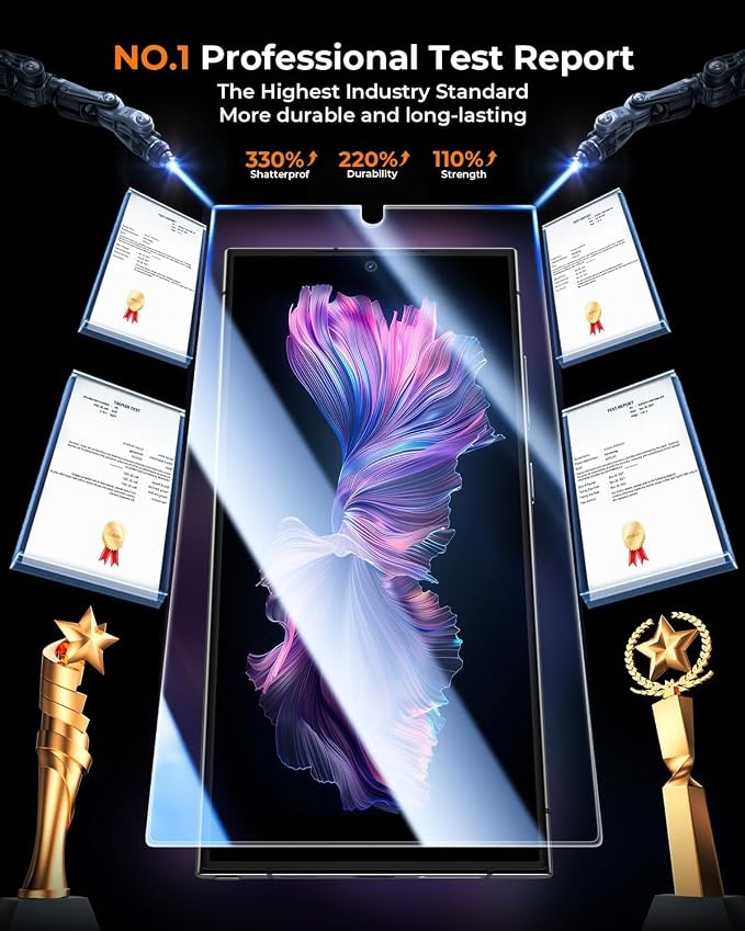 MRGLAS 2+2 Packs for Samsung Galaxy S24 Ultra Screen Protector 6.8'' - Image 6