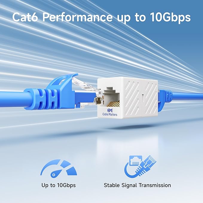 Cable Matters 5-Pack 10Gbps Cat 6 Ethernet Coupler in White, Compatible - Image 3