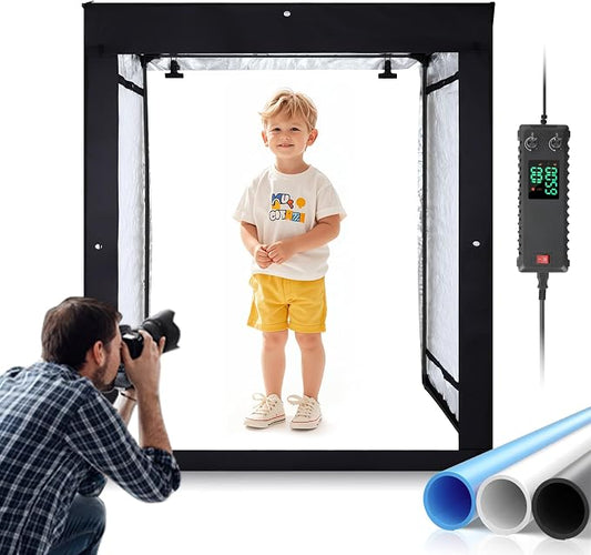Bi-Color LED Photo Light Box 47x20x55in, Dimmable LEDs Product Photography by Heorryn