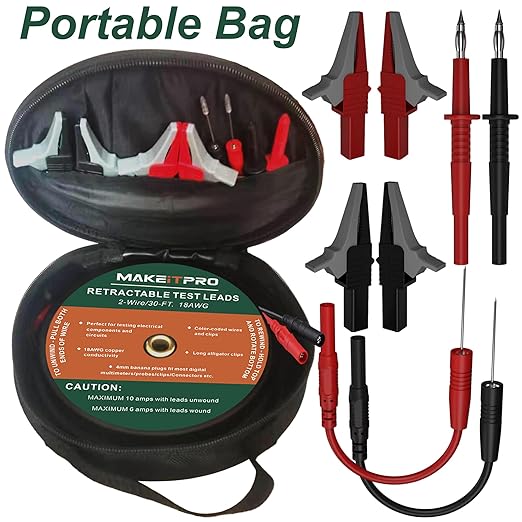 2 Wires 30FT 18AWG Retractable Test Leads - Image 4