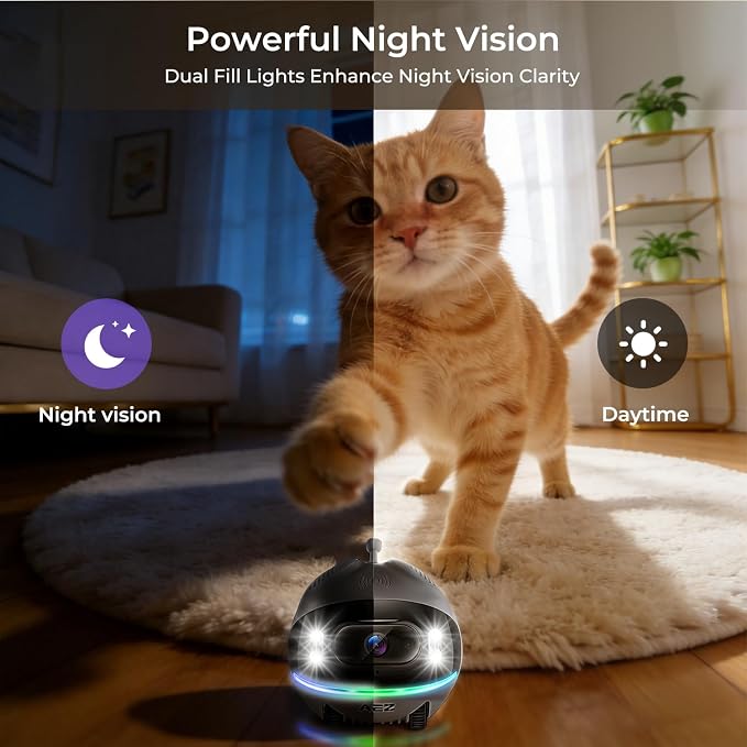 AEZ Robot Camera on Wheels 1080P Dual Lens, Indoor Movable Security Camera - Image 8