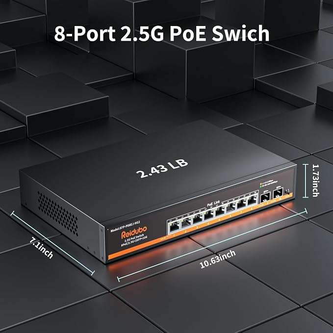 10-Port 2.5Gb PoE Switch Unmanaged, 2.5G Ethernet Switch - Image 7