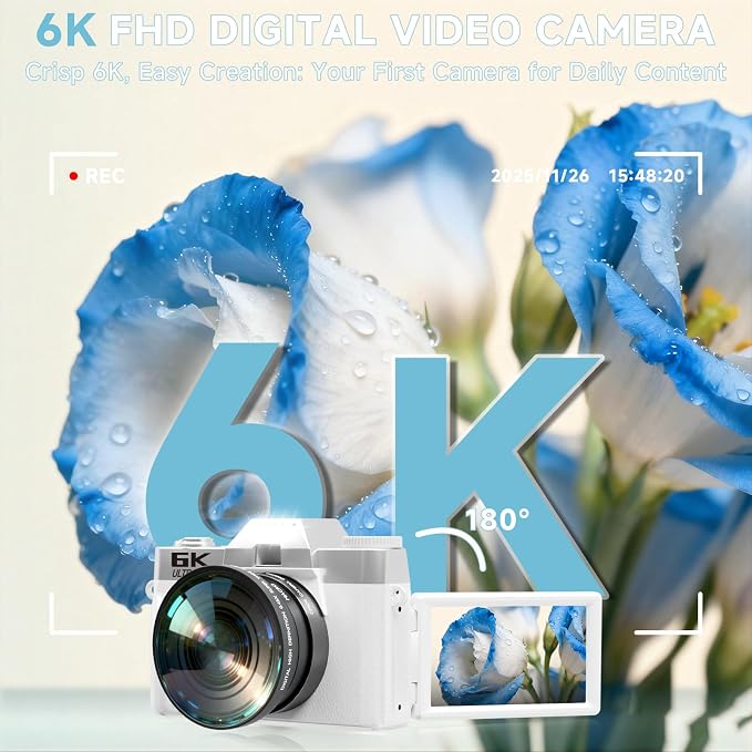 6K Digital Camera for Photography Autofocus, 2026 Upgraded WiFi Vlogging Camera - Image 3