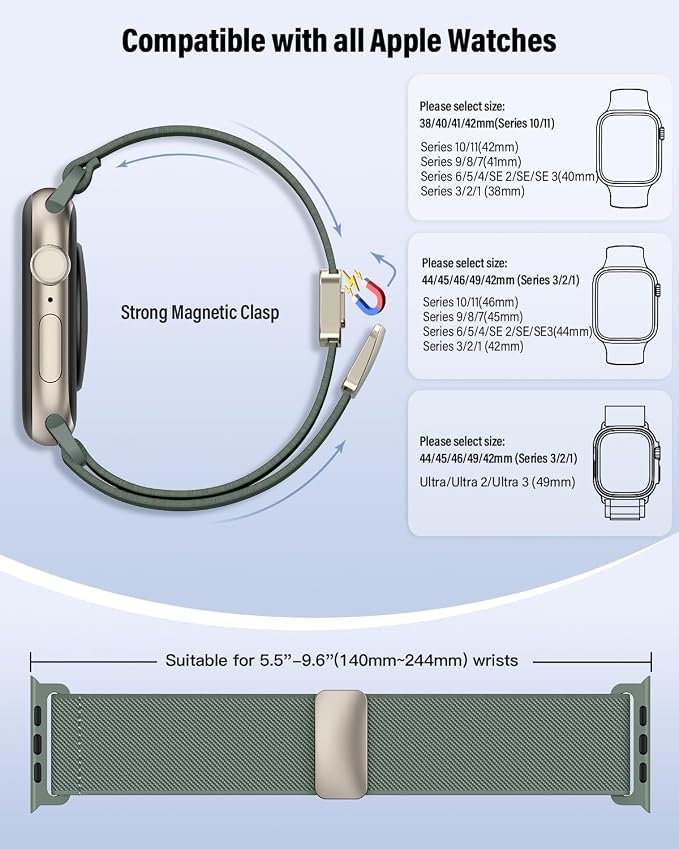 Stretchy Band Compatible with Apple Watch Bands 40mm 38mm 41mm 42mm 44mm 45mm - Image 5
