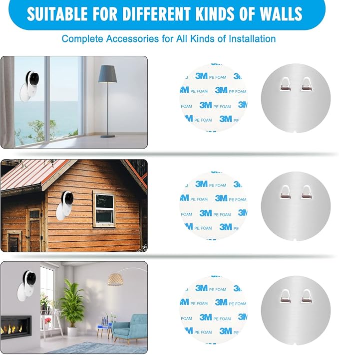 4 Pack Indoor Wall Mount for Yi Home Security Camera, No Punching, Extremely - Image 3