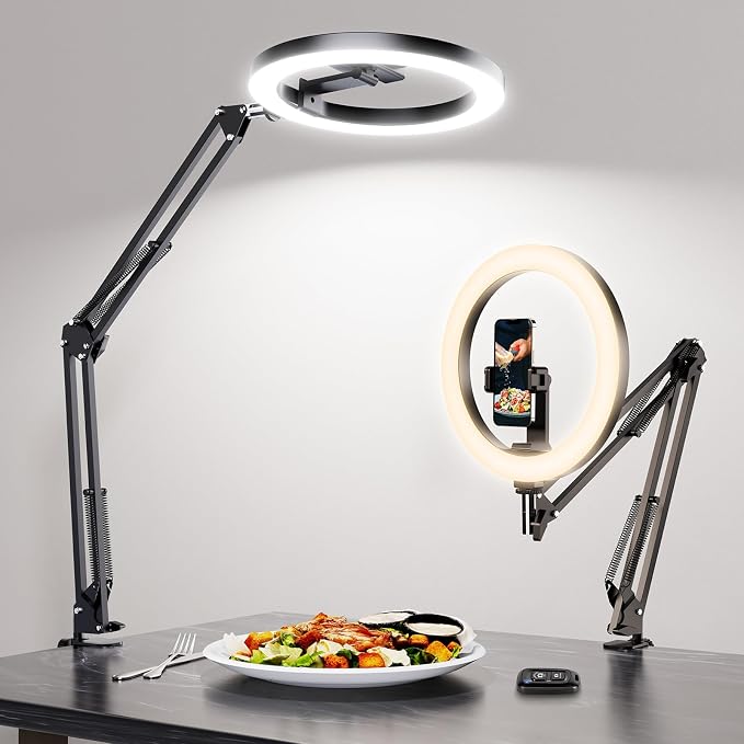 Ring Light for Desk, Overhead Phone Mount by LUXSURE