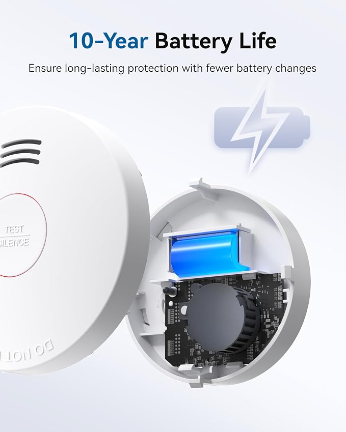 SITERWELL Smoke Detector Fire Alarms, 10 Year Battery Smoke Alarm Fire Detectors - Image 7