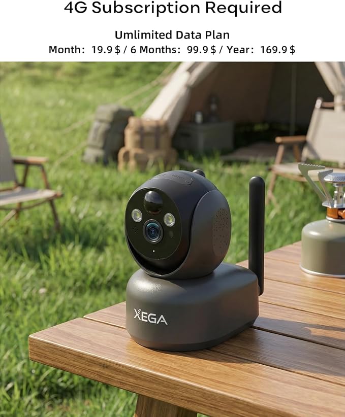 Xega 4G Cellular Security Camera Indoor Wireless, 2K PTZ No WiFi Camera - Image 3