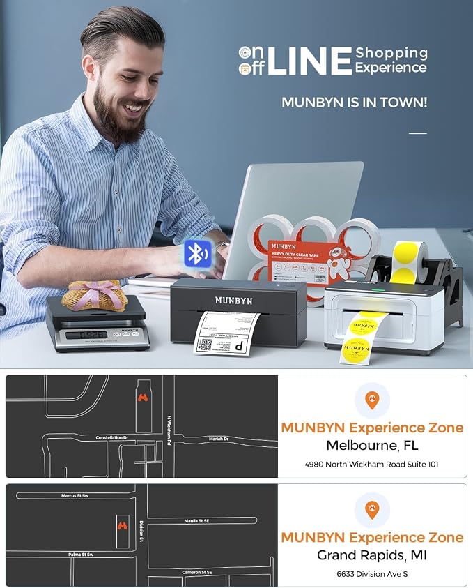 MUNBYN Shipping Label Printer RealWriter 941, 4x6 Thermal Label Printer - Image 7