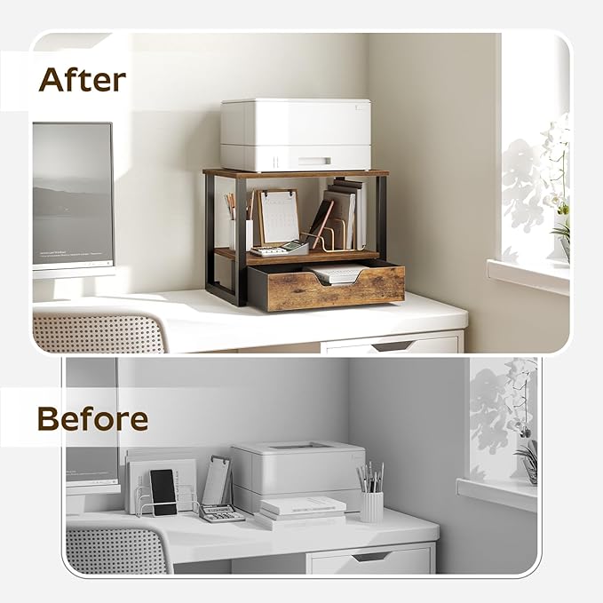 YATINEY Desktop Printer Stand, 2-Tier Printer Table - Image 4