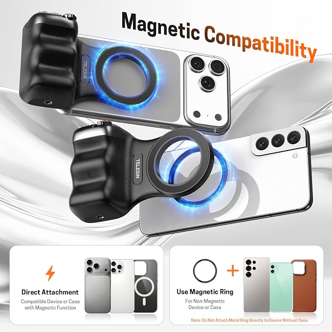 Magnetic Phone Camera Grip, Smartphone Holder Selfie Handle Snap - Image 7