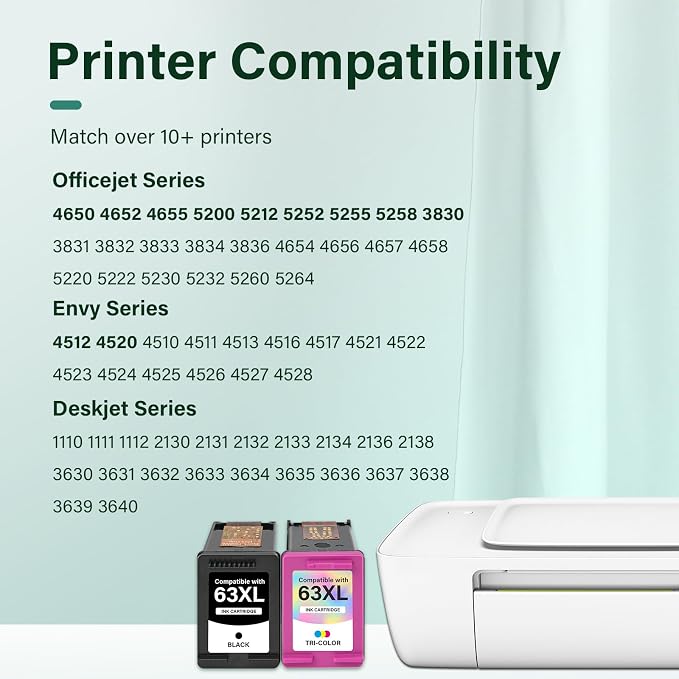 Cool Toner 63 63XL Ink Cartridges Black and Color Combo Pack Replacement - Image 2