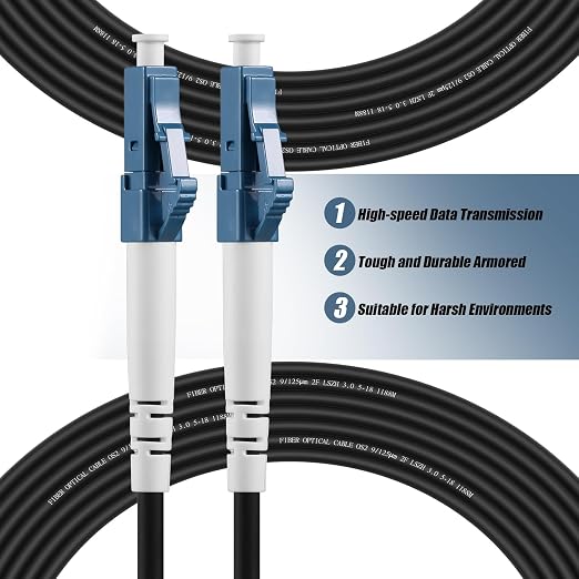 Fibergaga-100M OS2 LC to LC Fiber Optic Cable Outdoor Armored Single Mode - Image 2
