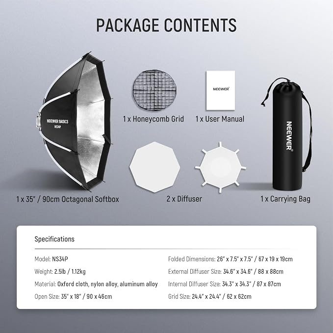 NEEWER Basics Octagonal Softbox Kit - Image 8