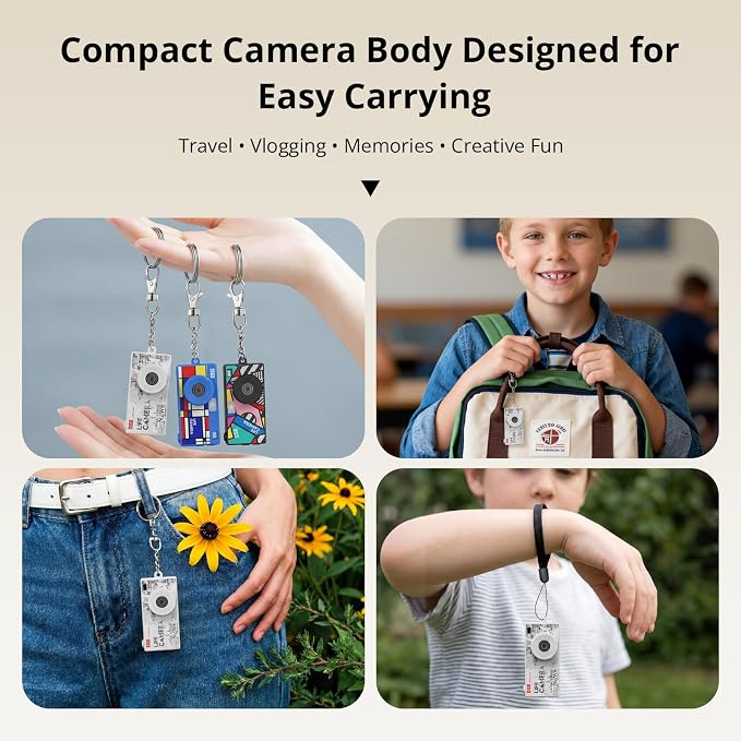 Mini Keychain Digital Camera, 1440P Video, 2MP Photos, 16GB Card, Type C - Image 7