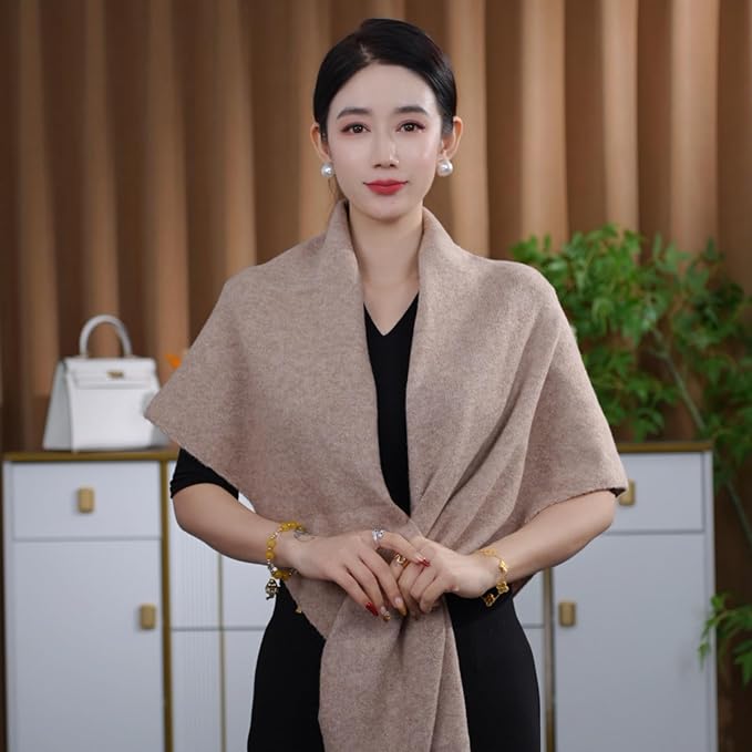 Shawls Wraps Women Triangle Sweater Scarf Warm Wool Blend Pashmina Cape Cold - Image 2