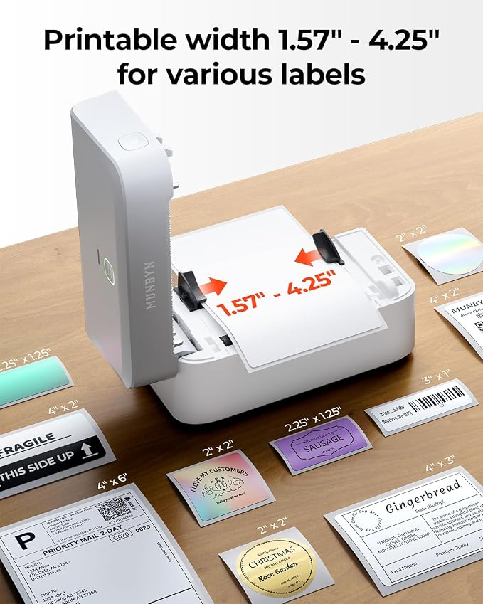 MUNBYN Bluetooth Thermal Label Printer RW403B, Wireless 4x6 Shipping Label - Image 4