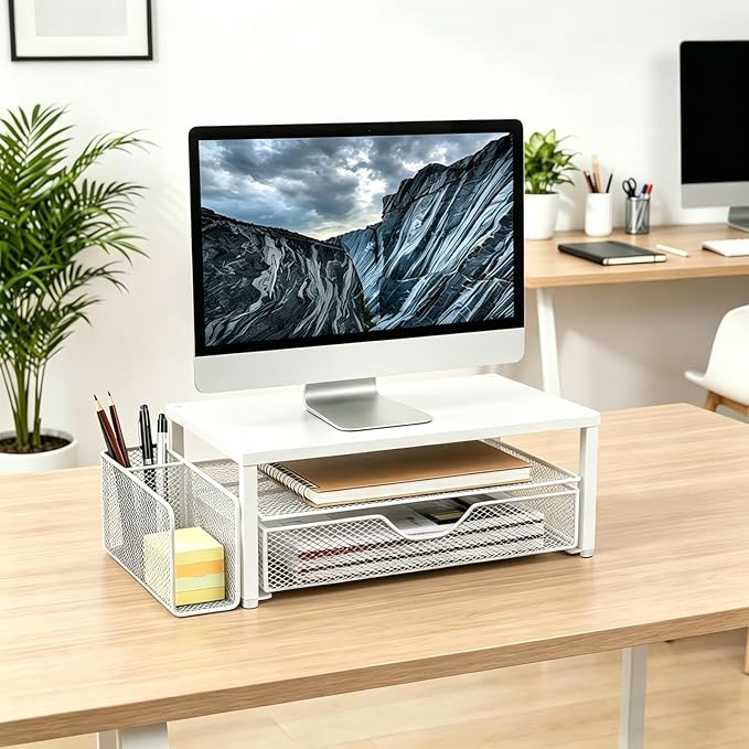 Spacrea Desk Organizer and Accessories, Computer Monitor Stand Riser - Image 7