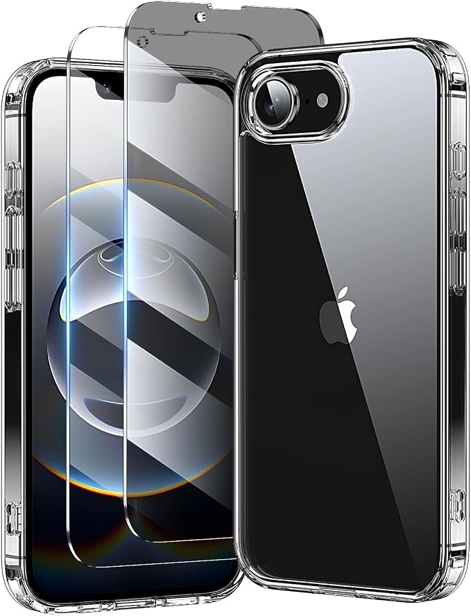 toushion 3 in 1 for iPhone 16E Case Clear/iPhone 17E Case Screen Protector *2 by Unknown