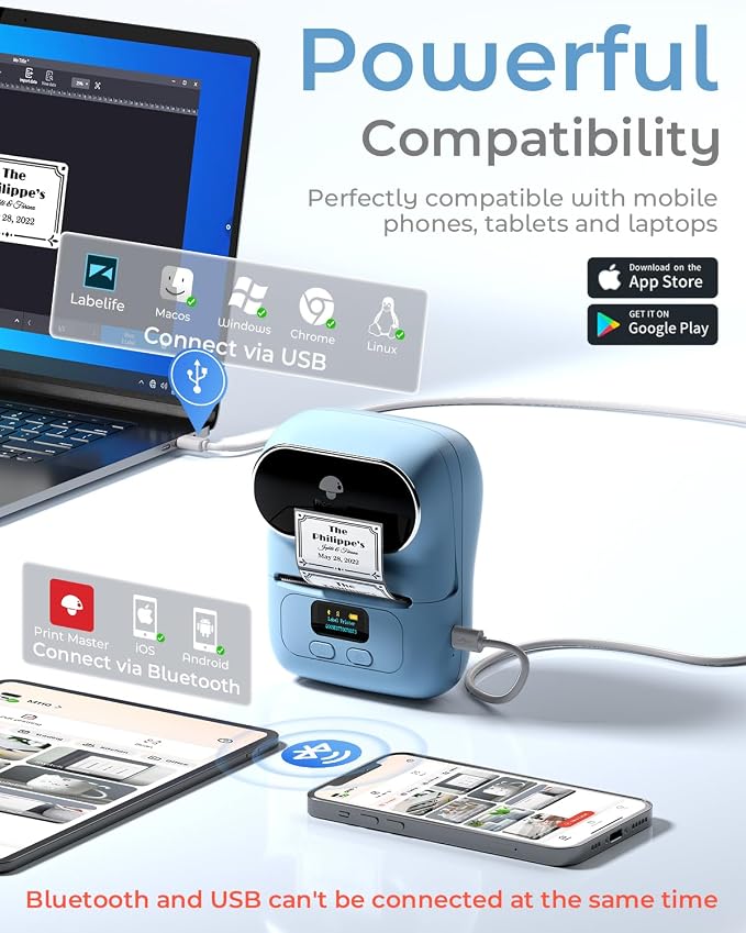 Phomemo Label Maker with 3 Labels- M110 Portable Bluetooth Label Maker Machine - Image 4