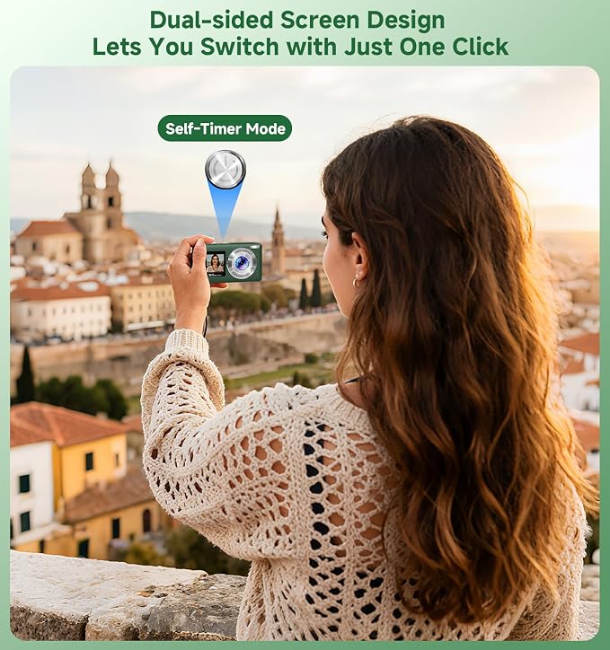 Digital Camera, 56MP Dual Screen Autofocus Vlogging Camera, 16X Zoom Point and - Image 8