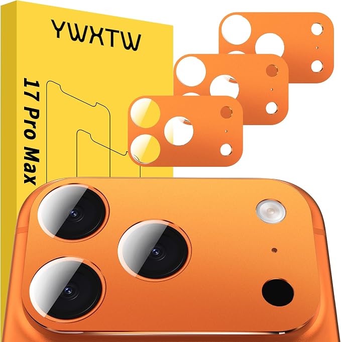 YWXTW [0 Bubbles for iPhone 17 Pro Max Camera Protector, Full Coverage Tempered by YWXTW