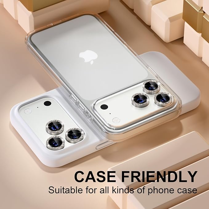 Misea Compatible for iPhone 17 Pro/iPhone 17 Pro Max Camera Lens Protector Bling - Image 5