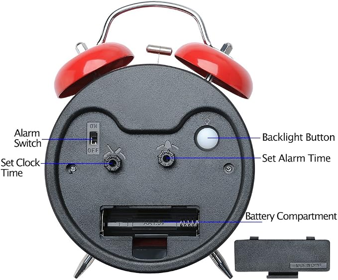 Peakeep 4.5 Inches Twin Bell Loud Alarm Clock - Image 6